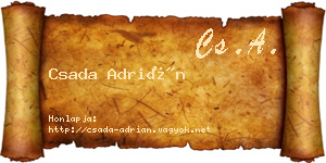 Csada Adrián névjegykártya